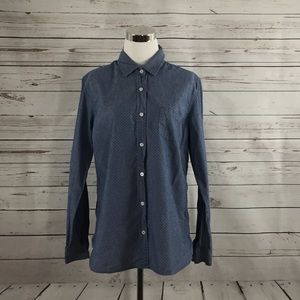 WEATHERPROOF VINTAGE Polka Dot Chambray Shirt - L